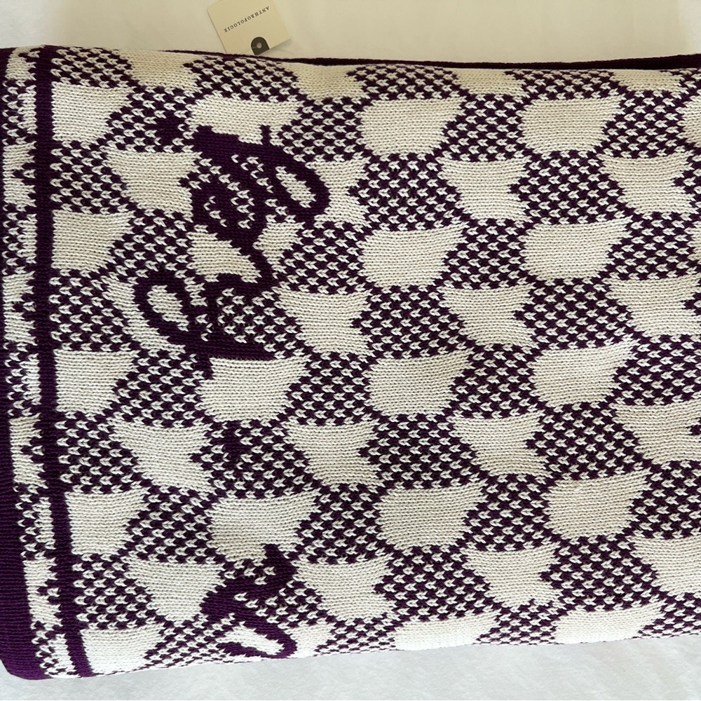 Anthropologie NWT #1 “Sold Out” Violette Cotton Knit Throw - Picture 5 of 15